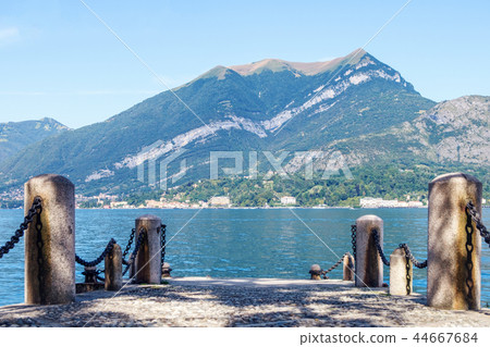 View from pier to Lake Como and mountains View from pier to Lake Como and mountains 44667684