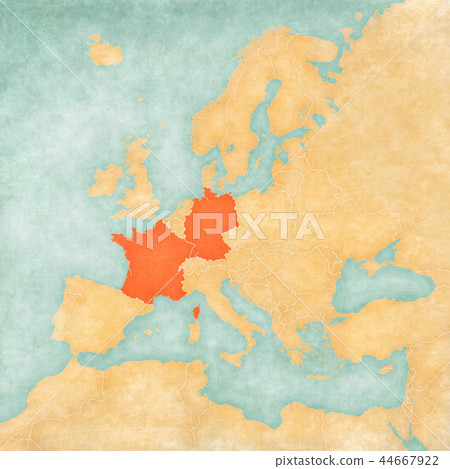 Map of Europe - Germany and France 44667922