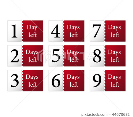 1,2,3,4,5,6,7 days left counter 1,2,3,4,5,6,7 days left counter 44670681