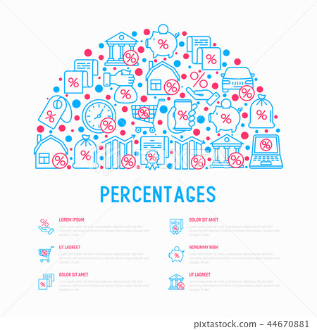 Percentages concept in half circle 44670881