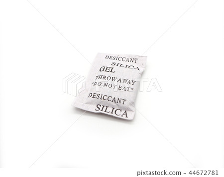 Silica gel packets isolated on a white background. 44672781