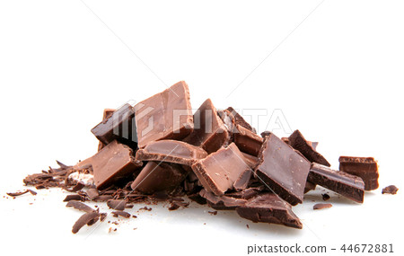 Dark chocolate isolated on white background Dark chocolate isolated on white background 44672881