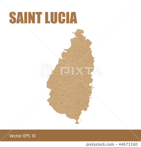 Detailed map of St.Lucia cut out of craft paper Detailed map of St.Lucia cut out of craft paper 44673180