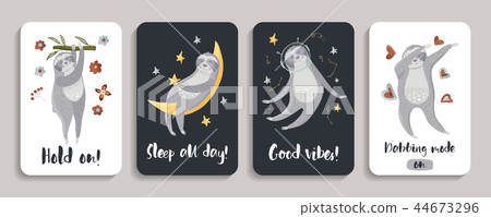 Templates for mobile phone covers with sloths. Templates for mobile phone covers with sloths. 44673296