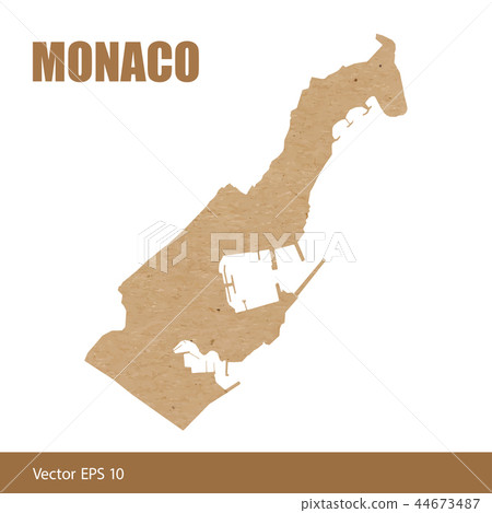 Detailed map of Monaco cut out of craft paper 44673487