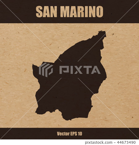 Map of San Marino on craft paper background - Stock Illustration ...