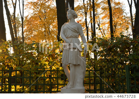 Goddess Diana statue at evening. Goddess Diana statue at evening. 44673728