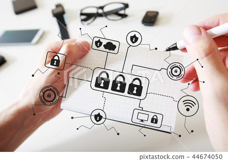 Cyber security with a notebook 44674050