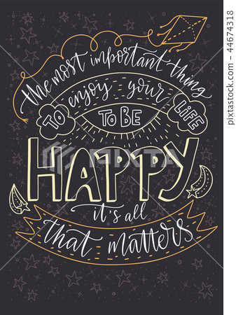 Positive vector lettering card. - Stock Illustration [44674318] - PIXTA