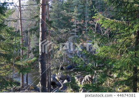 Waterfall Kivach, Karelia, Russia 44674381