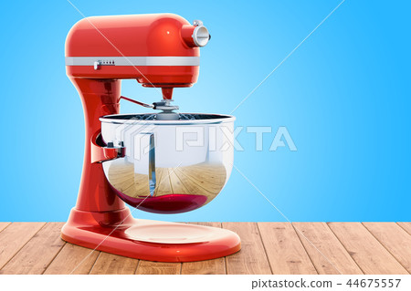 Red stand kitchen mixer, retro design 44675557
