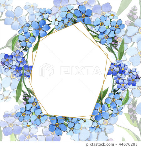 Watercolor Blue Forget Me Not Flower Floral Stock Illustration