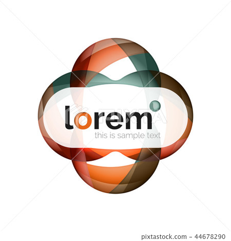 Abstract geometric logo design, overlapping shapes Abstract geometric logo design, overlapping shapes 44678290