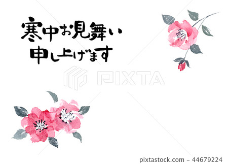 Postcard in the cold side template Tsubaki 44679224