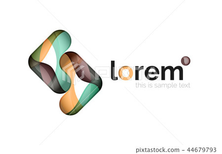 Abstract geometric logo created with overlapping smooth shapes 44679793