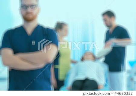 blurred background doctor / background medical institution, clinic, male doctor, medical modern background blurred background doctor / background medical institution, clinic, male doctor, medical modern background 44680332