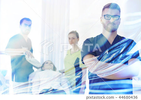 blurred background doctor / background medical institution, clinic, male doctor, medical modern background blurred background doctor / background medical institution, clinic, male doctor, medical modern background 44680436
