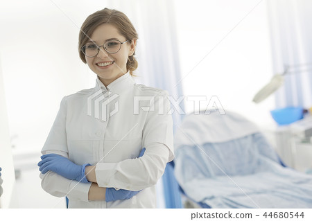 female doctor / concept modern medicine, clinic, female doctor in medical uniform is taking patients, working female doctor / concept modern medicine, clinic, female doctor in medical uniform is taking patients, working 44680544