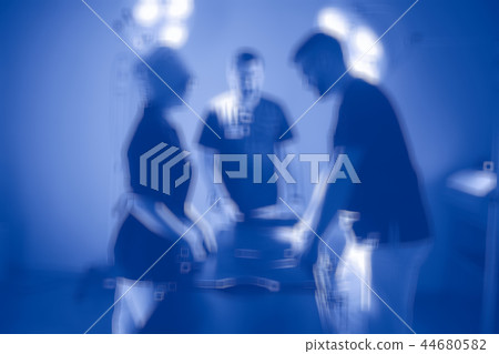 group of doctors operation blurred background / blurred background modern medical clinic doctors on surgery, surgeons at work 44680582