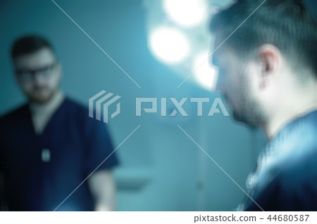 blurred background doctor / background medical institution, clinic, male doctor, medical modern background 44680587