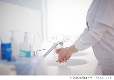 female pediatrician / doctor at work in clinic, concept of female child doctor in modern medical clinic 44680773