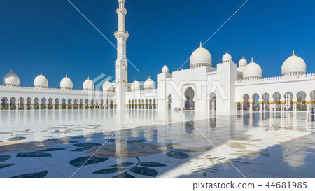 Sheikh Zayed Grand Mosque timelapse hyperlapse in Abu Dhabi, the capital city of United Arab Emirates Sheikh Zayed Grand Mosque timelapse hyperlapse in Abu Dhabi, the capital city of United Arab Emirates 44681985