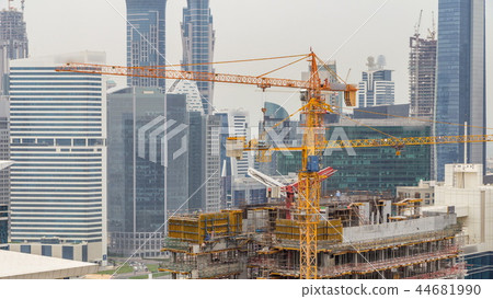Construction site in Dubai timelapse, United Arab Emirates 44681990