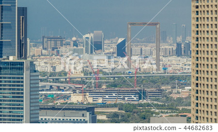 Dubai skyline timelapse with Deira district 44682683