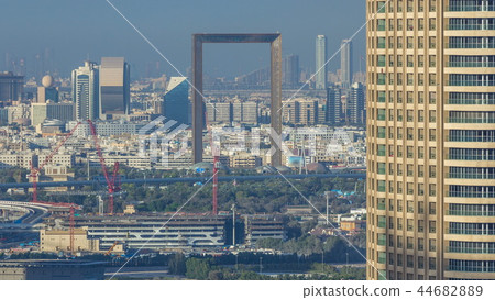 Dubai skyline timelapse with Deira district 44682889
