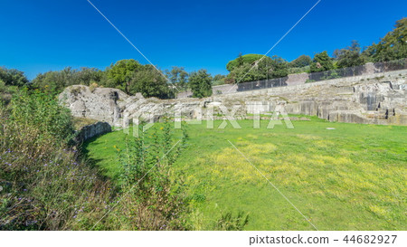 Anfiteatro Severiano in beautiful town of Albano Laziale timelapse hyperlapse, Italy Anfiteatro Severiano in beautiful town of Albano Laziale timelapse hyperlapse, Italy 44682927