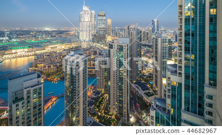 Dubai downtown day to night timelapse Dubai downtown day to night timelapse 44682967