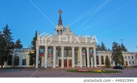 Old terminal of Kharkiv international airport after renovation serves as VIP zone timelapse hyperlapse 44682994