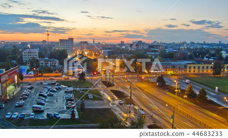 Kharkiv city from above timelapse. Ukraine. Kharkiv city from above timelapse. Ukraine. 44683233