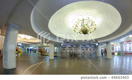 Entrance to Universitet metro station on Saltivska Line of Kharkiv metro timelapse hyperlapse Entrance to Universitet metro station on Saltivska Line of Kharkiv metro timelapse hyperlapse 44683403