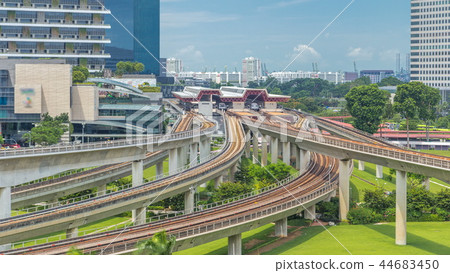Jurong East Interchange metro station aerial timelapse, one of the major integrated public transportation hub in Singapore 44683450