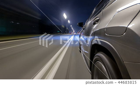 timelapse Driving at high speed through the streets timelapse drivelapse 44683815