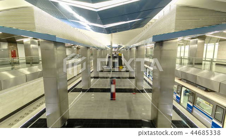 modern subway station Delovoy center, business center timelapse, hyperlapse. Moscow, Russia. modern subway station Delovoy center, business center timelapse, hyperlapse. Moscow, Russia. 44685338