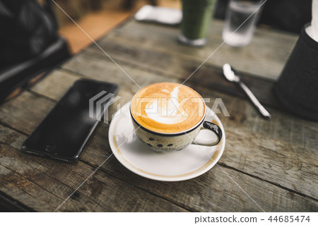 Coffee in the cup Hot Latte in the morning 44685474