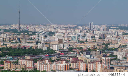 Panoramic view of the building from the roof of Moscow International Business Center timelapse, Russia Panoramic view of the building from the roof of Moscow International Business Center timelapse, Russia 44685544