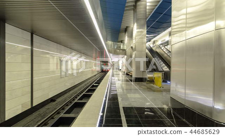 modern subway station Delovoy center, business center timelapse, hyperlapse. Moscow, Russia. modern subway station Delovoy center, business center timelapse, hyperlapse. Moscow, Russia. 44685629