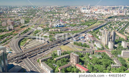 Panoramic view of the building from the roof of Moscow International Business Center timelapse, Russia Panoramic view of the building from the roof of Moscow International Business Center timelapse, Russia 44685647