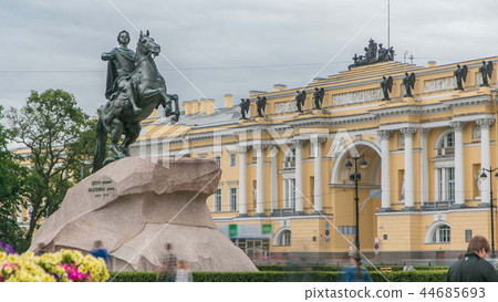 Monument of Russian emperor Peter the Great, known as The Bronze Horseman timelapse, Saint Petersburg , Russia Monument of Russian emperor Peter the Great, known as The Bronze Horseman timelapse, Saint Petersburg , Russia 44685693