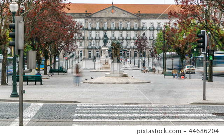 The Liberty Square in the historic centre of Porto timelapse. The Liberty Square in the historic centre of Porto timelapse. 44686204