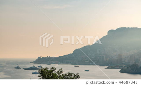 Cityscape timelapse of Monte Carlo, Monaco during summer sunset. Cityscape timelapse of Monte Carlo, Monaco during summer sunset. 44687343