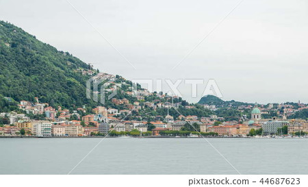 Landscape with Lake Como timelapse, Lombardy, Italy 44687623