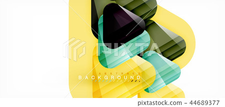 Glass triangles modern geometric composition, abstract background Glass triangles modern geometric composition, abstract background 44689377