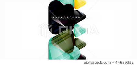Glass triangles modern geometric composition, abstract background 44689382