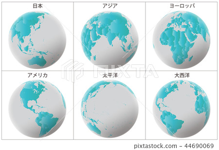 地球設置灰色藍色3幀名稱 44690069