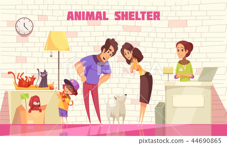 Family Adopting Dog From Animal Shelter Family Adopting Dog From Animal Shelter 44690865