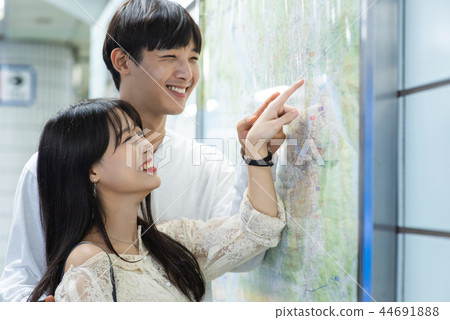 Couple, subway, date Couple, subway, date 44691888